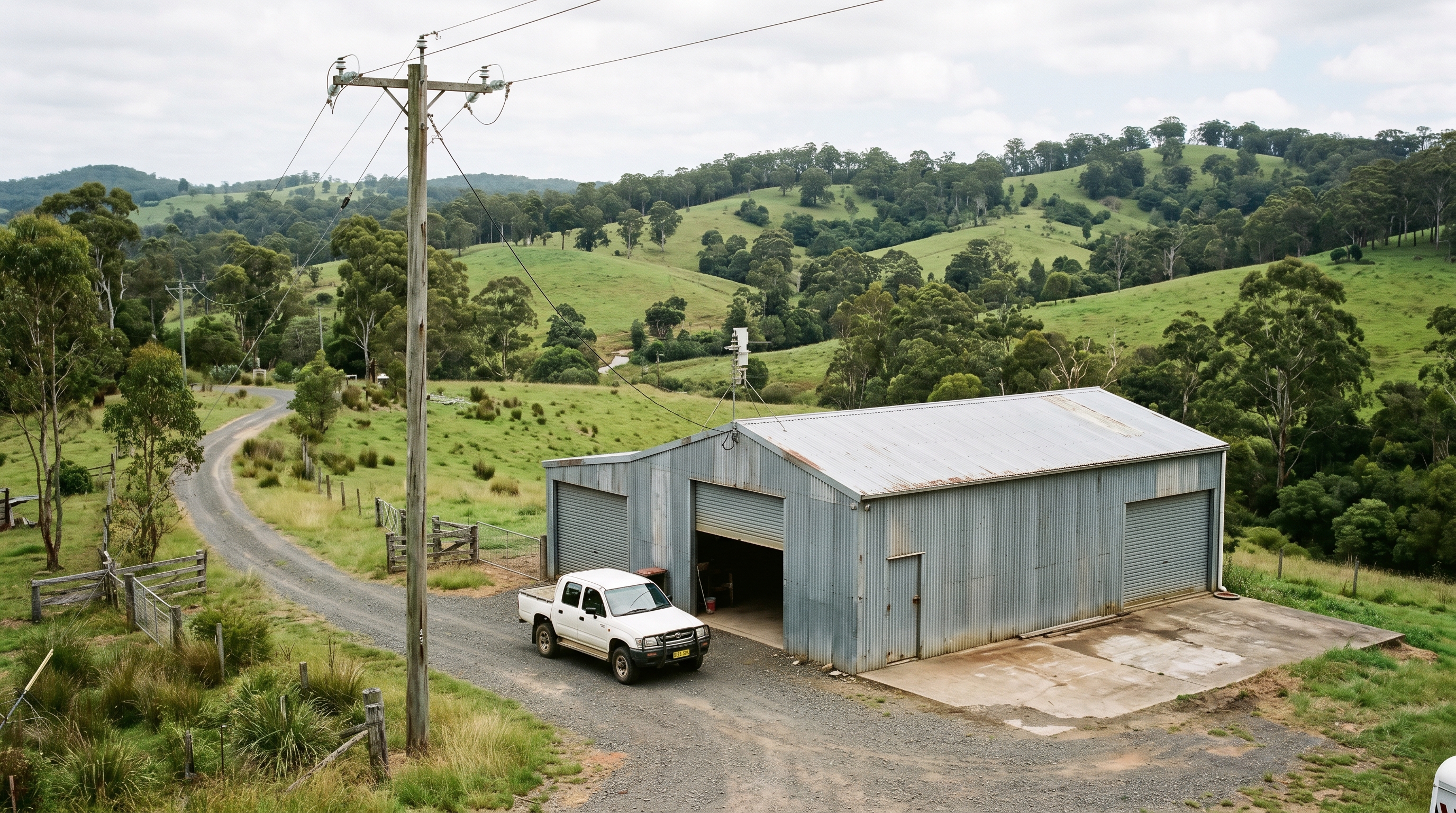 Rural property electrical work in the Nambucca Valley hinterland