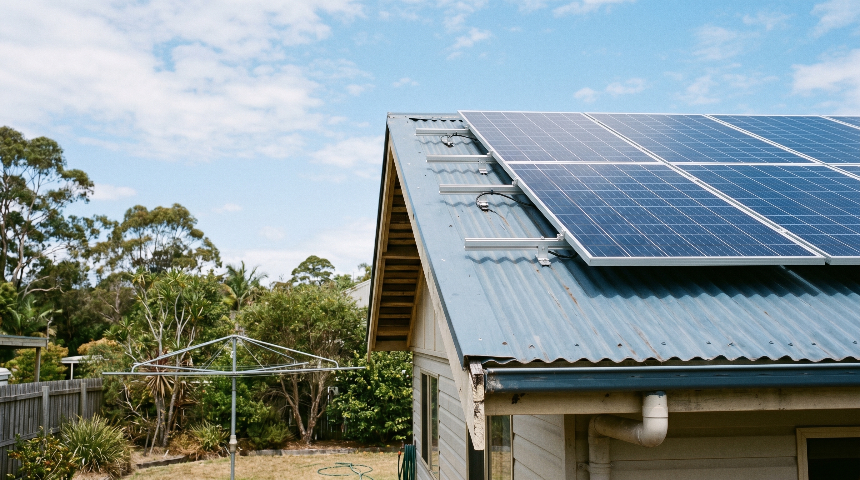 Solar panel installation on an Australian roof